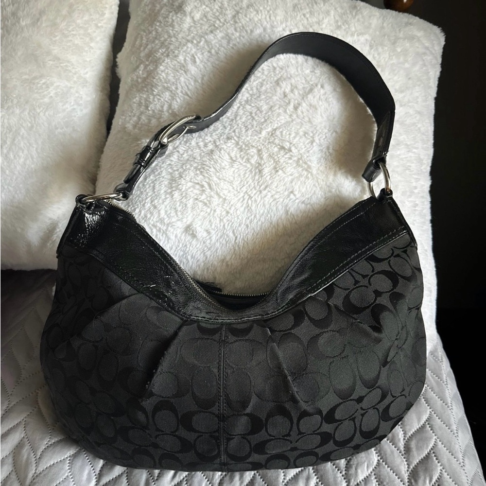 Black shoulder coach bag